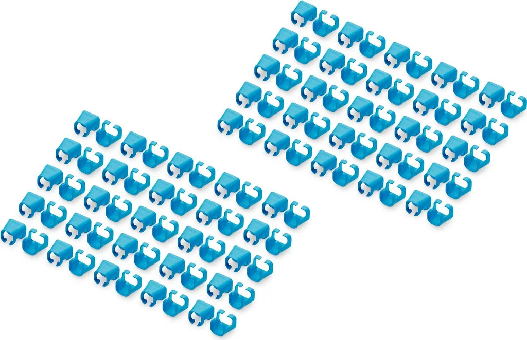 Clip DIGITUS Blu per Cavi Rete RJ45: 100 Pezzi per un Rack Perfetto