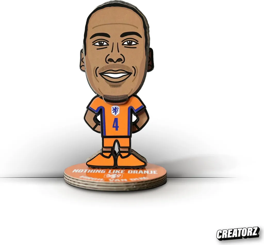 Figurine 3D Virgil van Dijk Pays-Bas avec socle d'exposition 15cm