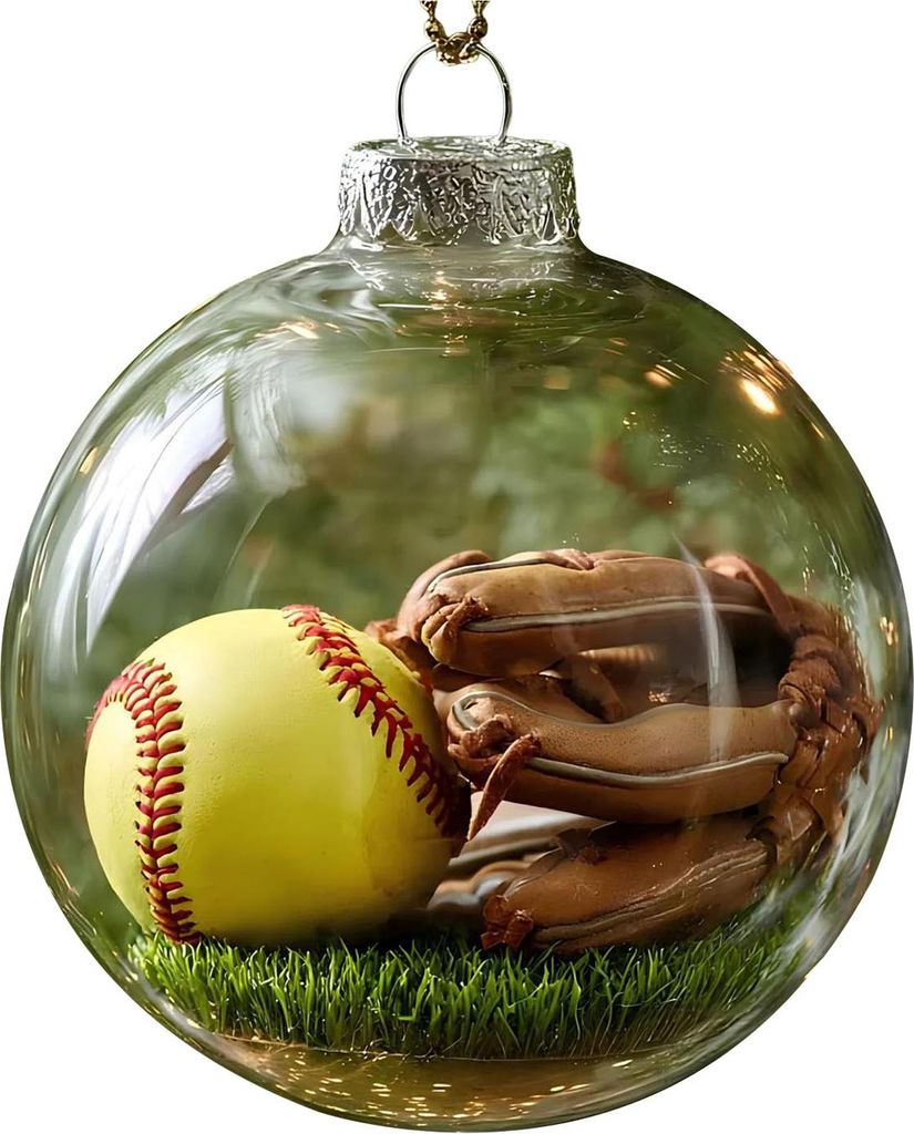 Lustige 3D-Sportball-Weihnachtsbaumkugel, Mikro-Szene, Sport-Weihnachtsschmuck, durchsichtige Kugel, Hängedekoration, Erinnerungsgeschenk für Spo...