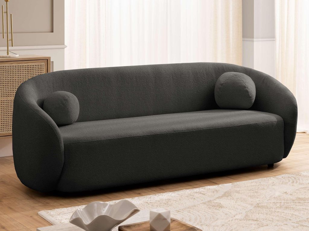 99rooms Branko 3-Sitzer Sofa Boucle-Stoff ABRIAMO Graphit