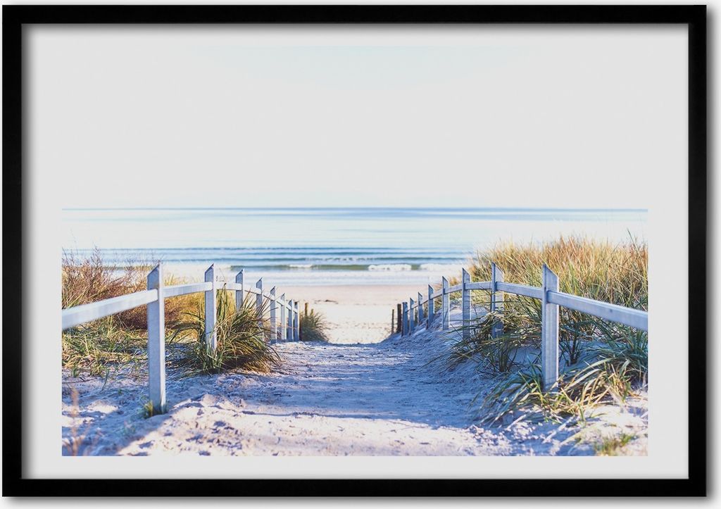 Bild - Bilder - Bilderrahmen - 70 cm x 50 cm - MDF-Rahmen, Wandkunst Küstendüne