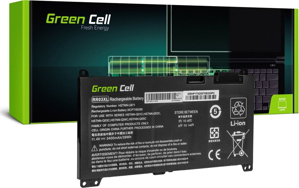 Náhradní díl pro notebook Green Cell HP183 Baterie Obrázek produktu 
