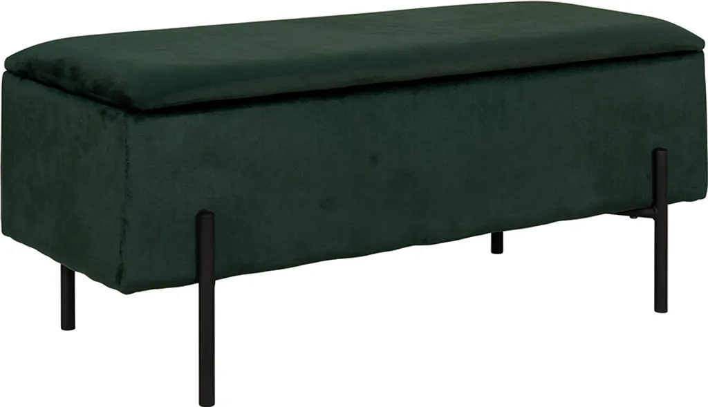 Petit tabouret velours vert Ylwa pour coiffeuse ou repose-pieds salon