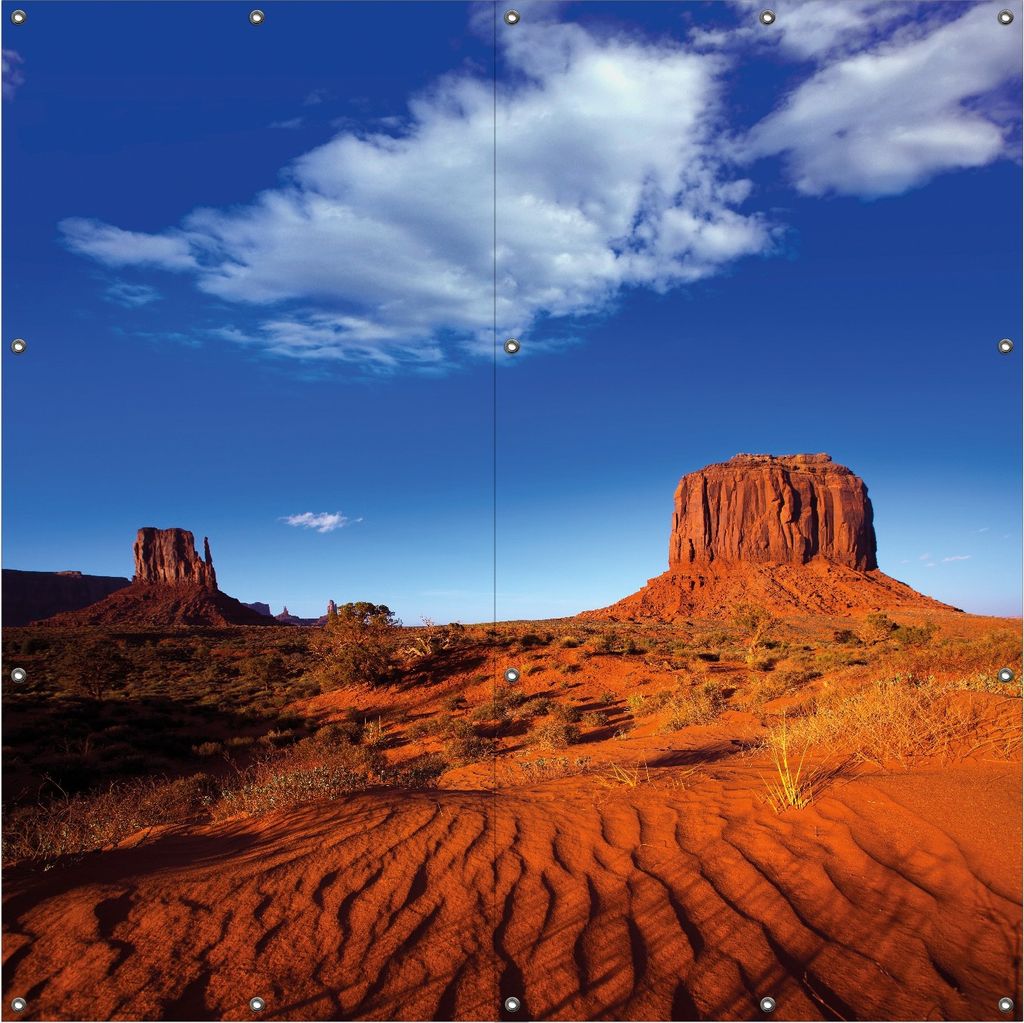 Wallario Outdoor-Poster für Garten oder Balkon, Motiv Monument Valley am Abend I, in ca. 180 x 180 cm