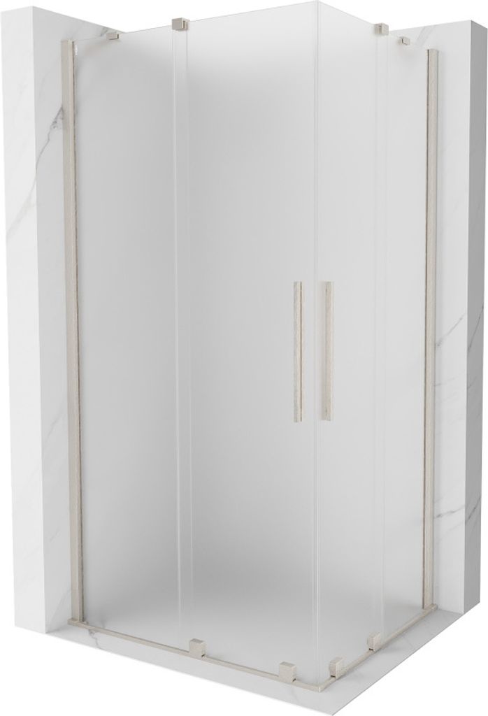 Mexen Velar Duo Duschkabine 100x90cm Milchglas Nickel