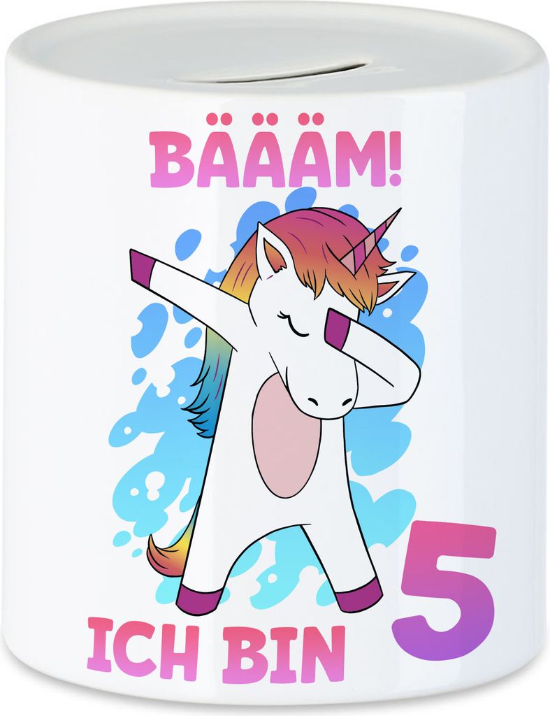 Bäääm Ich Bin 5 Spardose Einhorn 5. Geburtstag Geburtstagsgeschenk Einhorn-Fans Dabbing