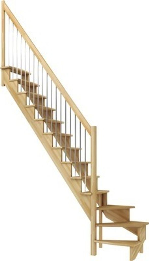 Pertura Wangentreppe Filia Buche Leimholz Lackiert Ohne Setzstufen Seitenwange buche 1/4-gewendelt unten links 65 cm 12