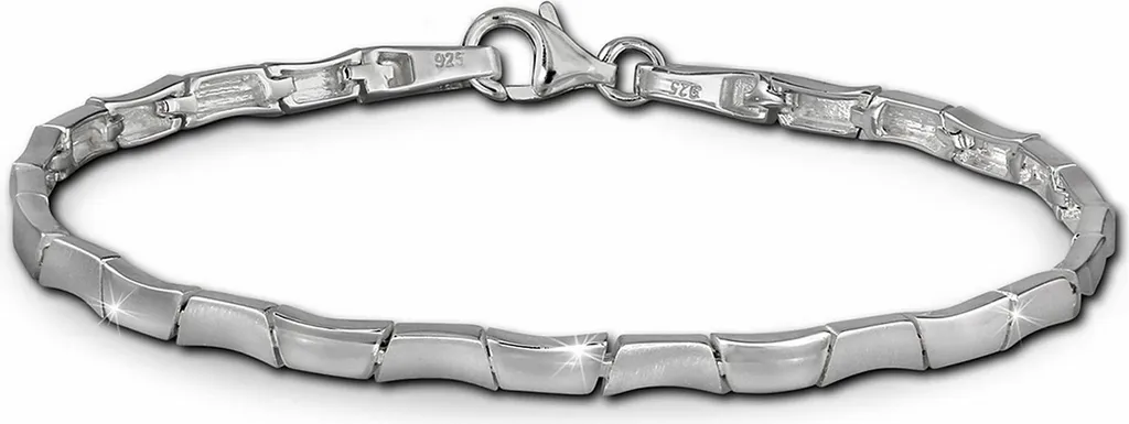 Bracelet argent 925 mat anti-traces design 19cm SilberDream SDA427