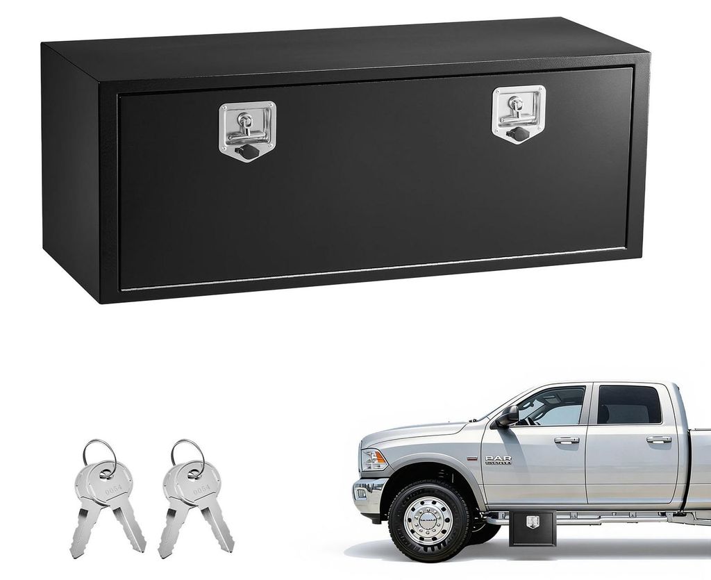 LKW Unterbau Werkzeugkasten - Unterflur Staukasten 121,9 x 45,7 x 45,7 cm - Kaltgewalzter Stahl - Wasserdicht - Mit T-Griff Schloss - Für LKW Anh...