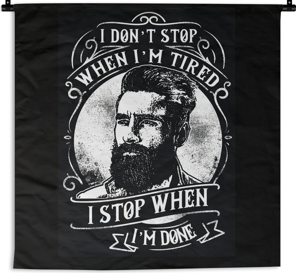 MuchoWow Wandteppich Wandbehang Mancave - Männer - Vintage - Zitat 60x60 cm Tapisserie Dekoration Wandtuch - Dekorationen - Wand Decke