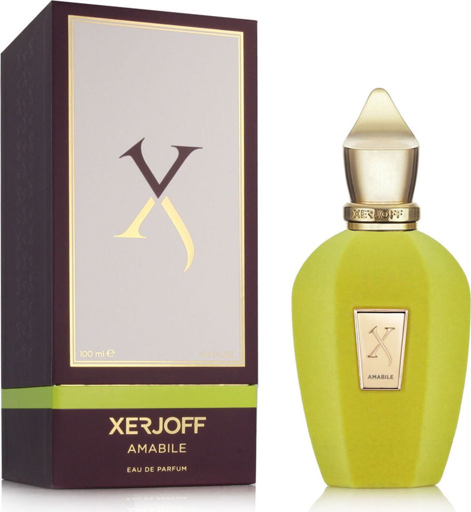 A perfume bottle and its box are displayed side-by-side against a white background.