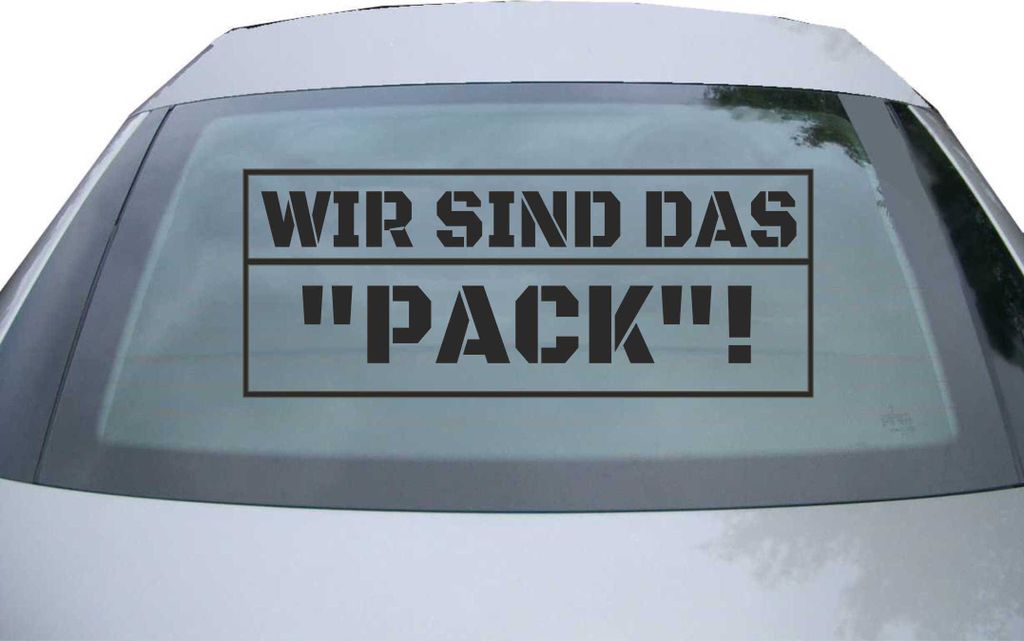 Indigos UG - Aufkleber Heckscheibe & Motorklappe DE6907 - schwarz - 600x240 mm - Wir Sind Das Pack - Auto Scheiben Fenster Heckklappe Tuning Racing...