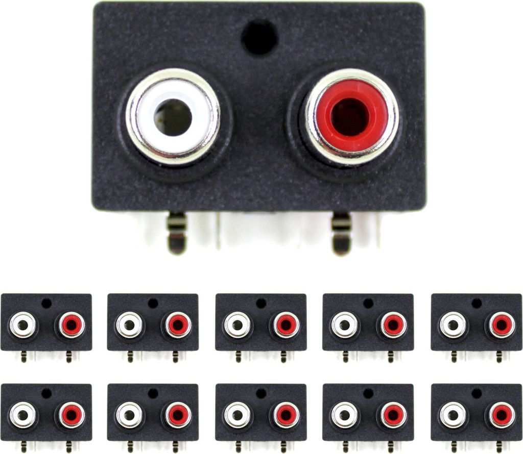 10 Stück Stereo Cinch Einbaubuchse RCA Terminal Doppel Produktbild 