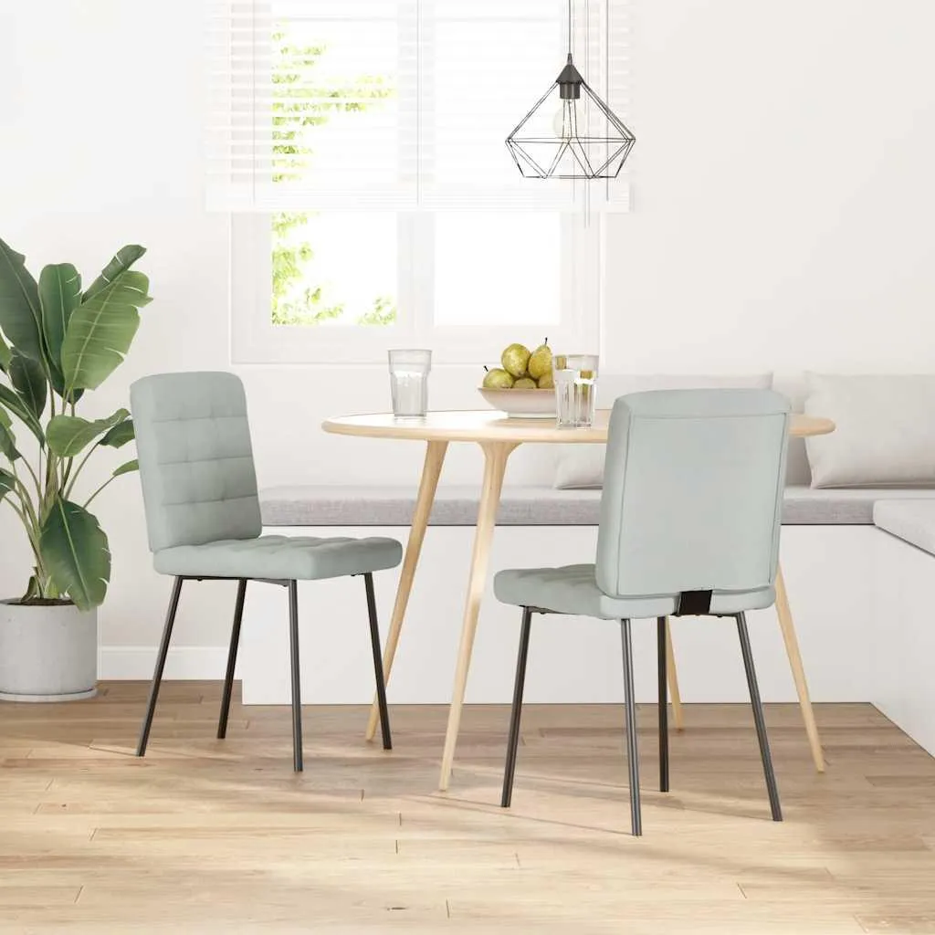vidaXL Sedie da Pranzo 2 pz Grigio Chiaro Velluto | Offerta Arredo Casa