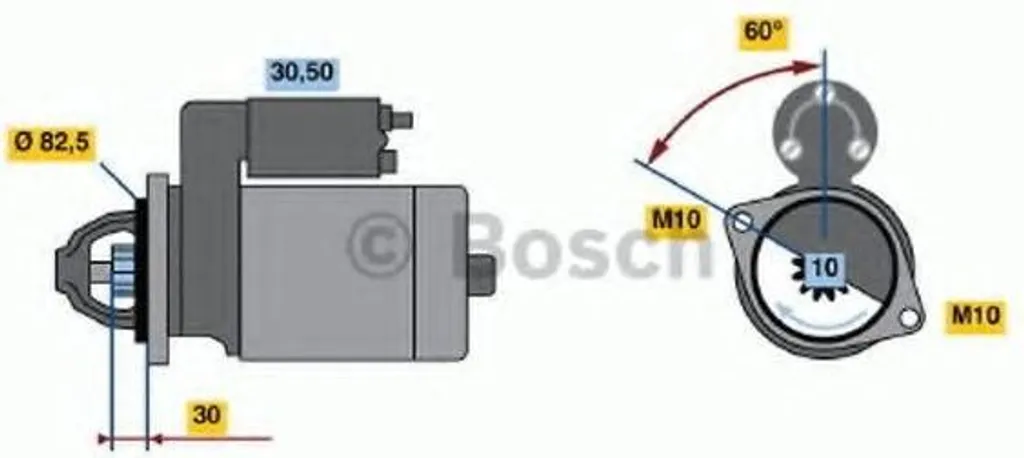 Démarreur de remplacement 12V 2.2kW adapté au Mercedes T1 Fourgon 602