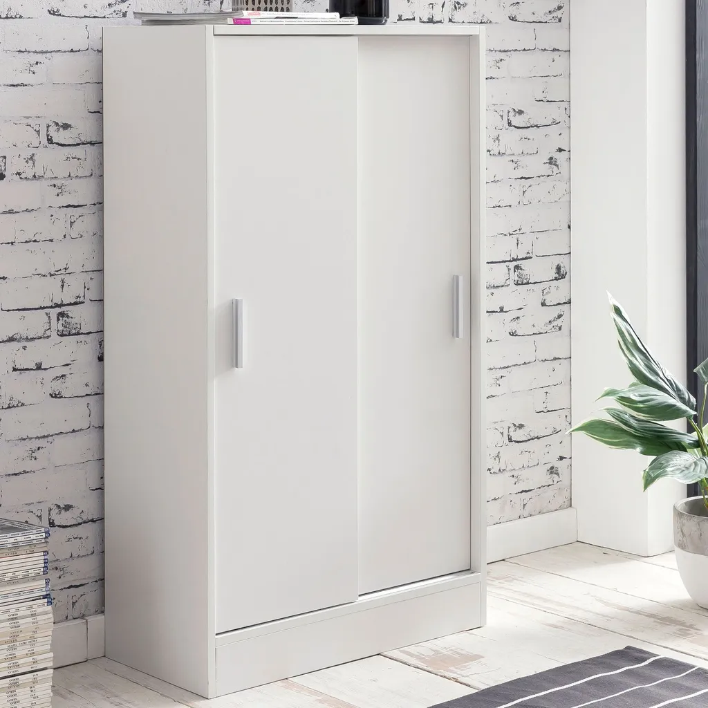 Gain de place : Commode Blanche 60 cm Portes Coulissantes pour Archives