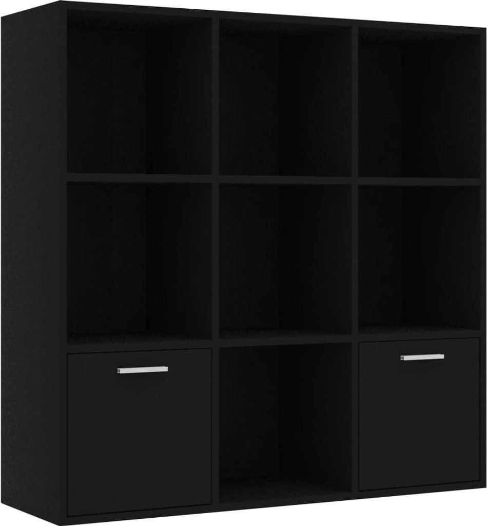 Bücherregal Schwarz 98x30x98 cm Holzwerkstoff