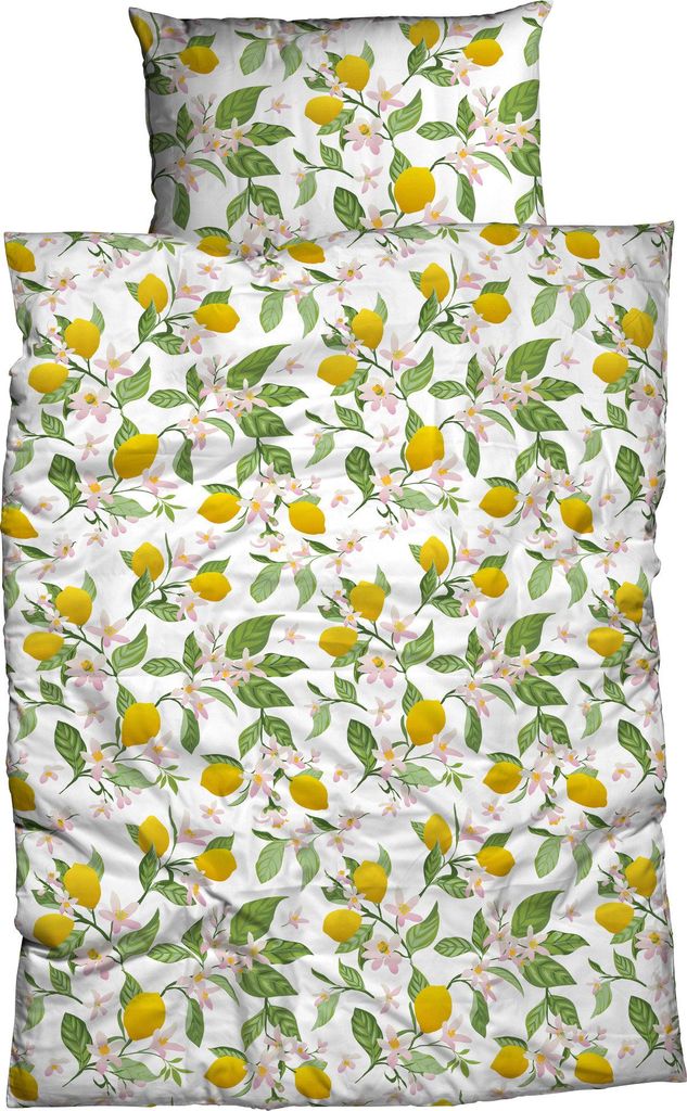 Casatex Bettwäsche Lemon" gelb 1x 155x220 cm + 1x 80x80 cm"