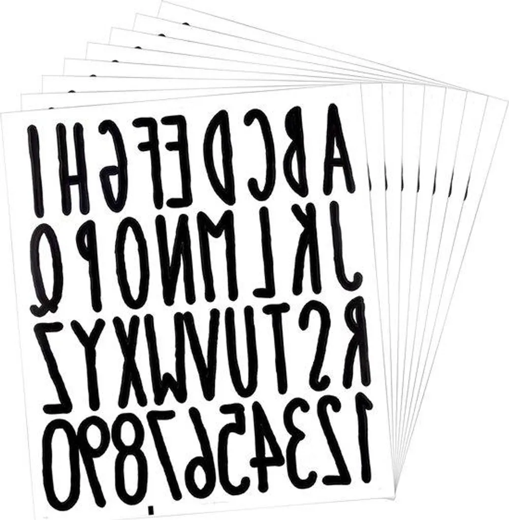 Numéros adhésifs noirs 5 cm en vinyle fin pour boîte aux lettres et tri
