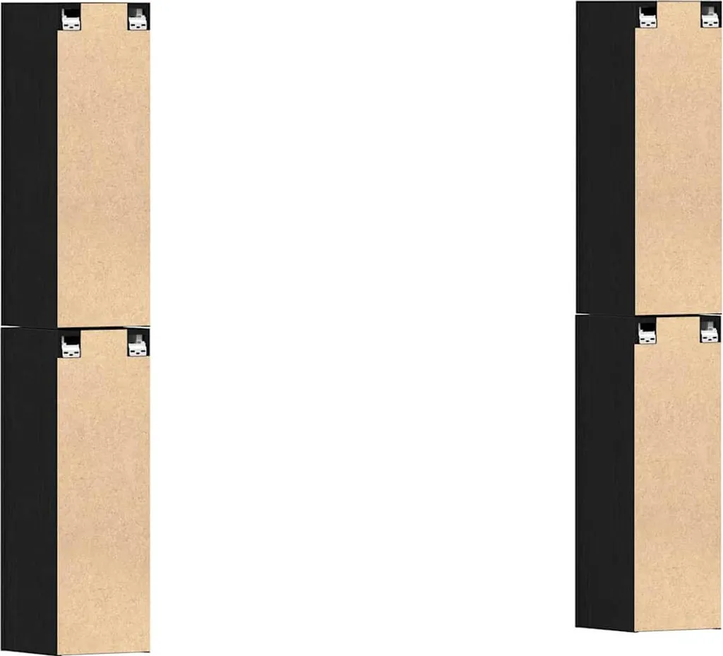 vidaXL Ensemble meuble TV 4 pcs noir aspect chêne 30,5 x 30 x 90 cm
