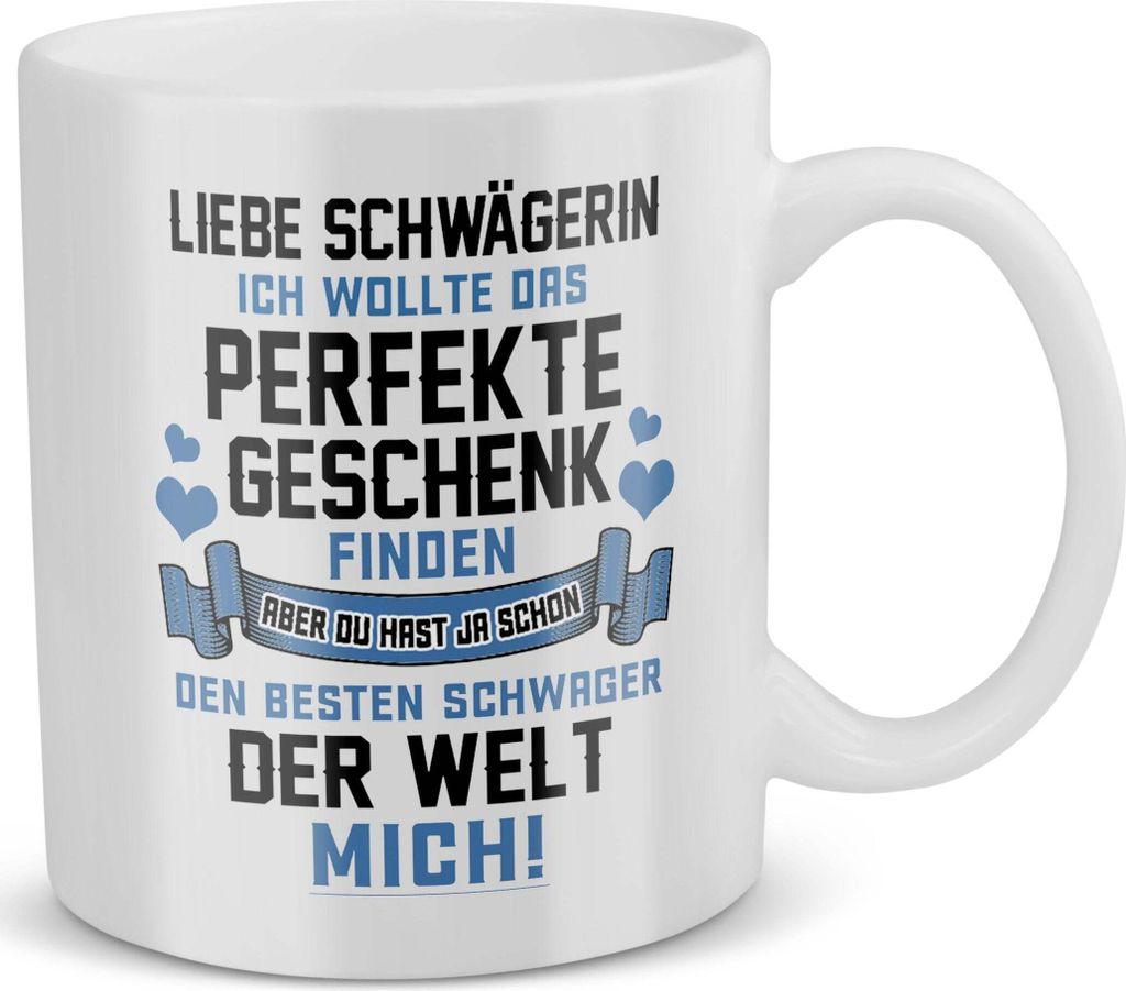 22Feels Schwägerin Geschenk Hochzeit Frauen Tasse Weihnachten Geburtstag Haferl Kaffeetasse Geschenkidee