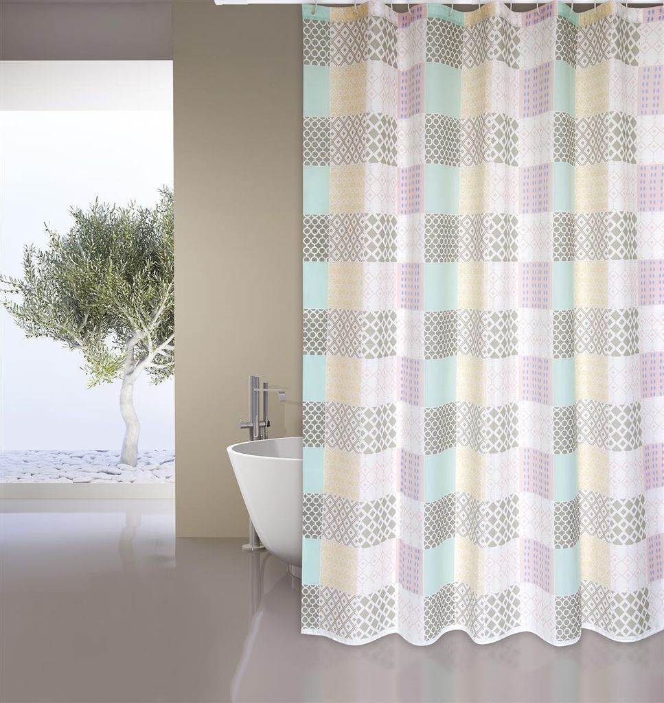 Cotexsa by MSV Premium Anti-Schimmel Textil Duschvorhang - Anti-Bakteriell, waschbar, 100% wasserdicht, mit 12 Duschvorhangringen - Polyester, „C...