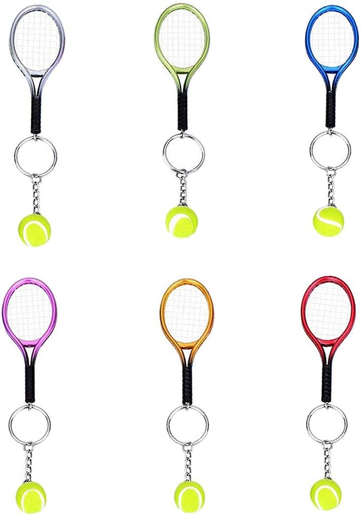 Mini Tennisschläger und Ball Keychain Handtasche Anhänger Geschenk für 