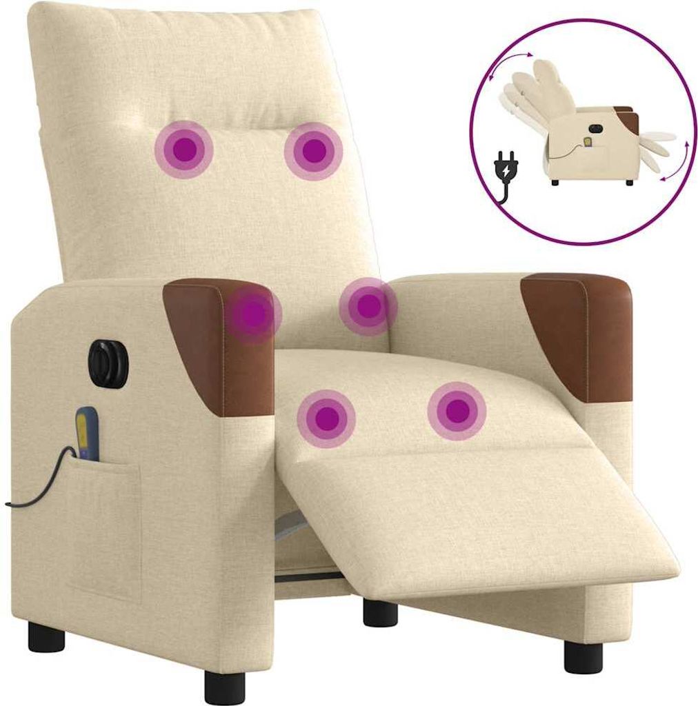 Massagesessel Elektrisch Creme Stoff