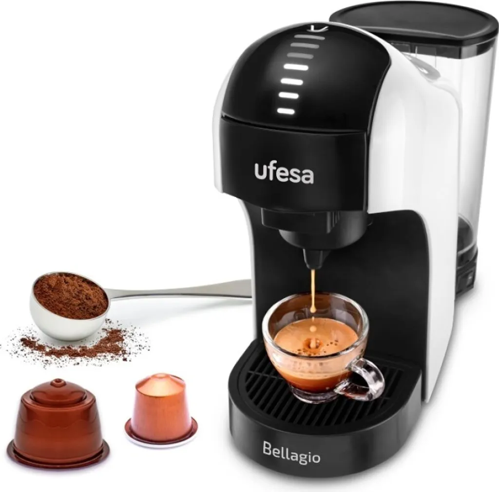 Machine expresso 1400W Ufesa Bellagio 3 en 1 avec réservoir de 1 litre