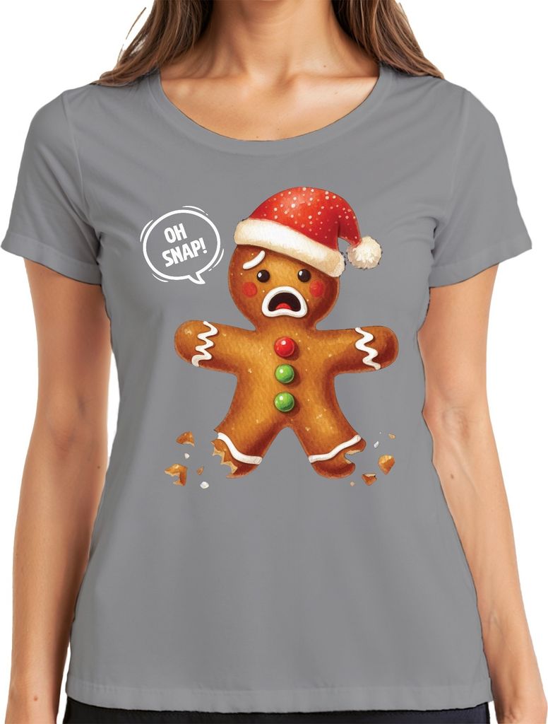 Lebkuchen Schwarzer Humor - Weihnachten Weihnachtsgeschenk Christmas Damen T-Shirt, Grau, L
