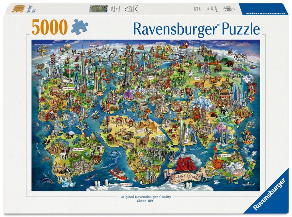 Weltkarte mit Sehenswürdigkeiten Ravensburger 12001738 Produktbild 