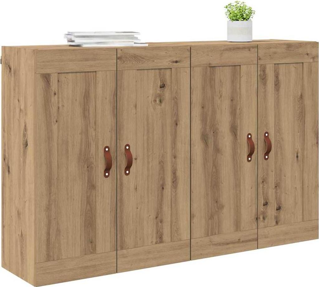 Cloris Designermöbel Wandmontierter Schrank 2 pcs - Montage erforderlich - Artisan-Eiche 69,5 x 34 x 90cm - 2026Neu719533 - Kommoden