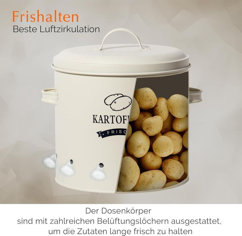 Theo&Cleo Kartoffel Vorratsdosen Set Retro Design Beige