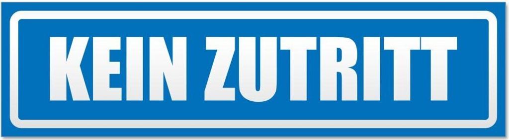 Kiwistar Kein Zutritt invertiert Magnetschild Schild magnetisch - 60cm Blau - Magnetfolie für Auto PKW Kfz