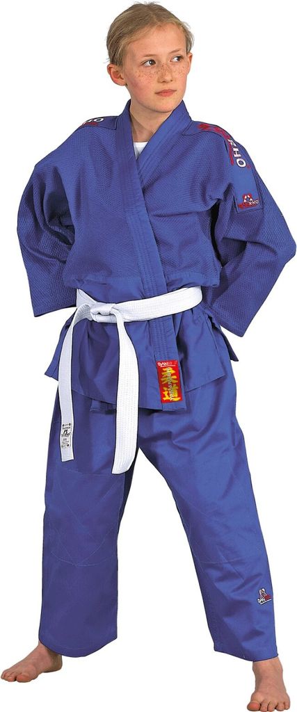 DANRHO Judoanzug Yamanashi mit Schulterstreifen in blau oder weiß blau 170
