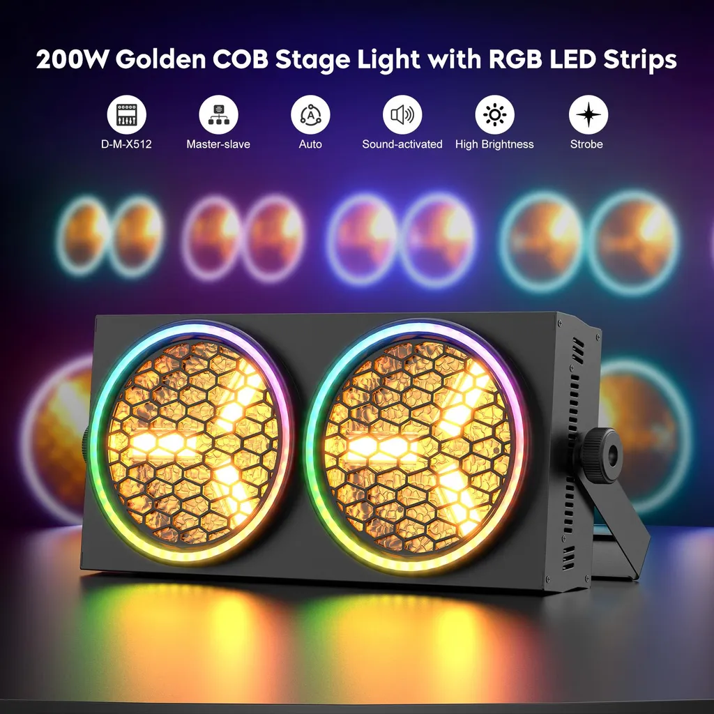 Lot de 2 Projecteurs de Scène LED DMX Haute Efficacité - Prise EU
