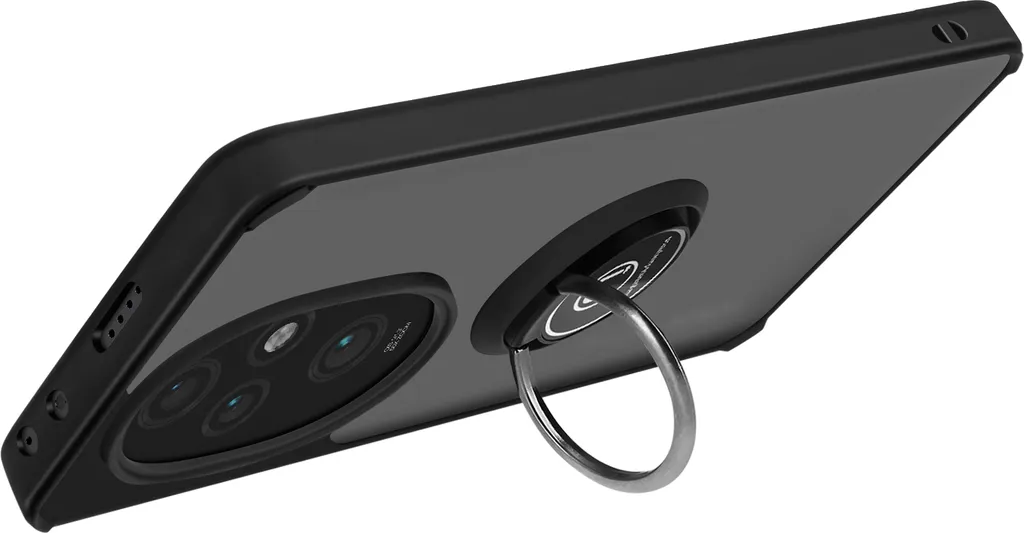 Custodia Nera Honor 200 Pro Avizar: Anello Stand per Video e Selfie - 2