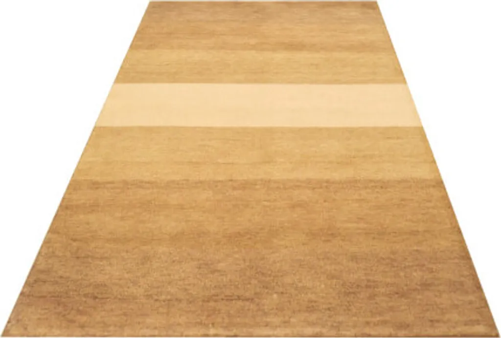 Tapis Baku Stripe Beige 140x200 cm en Coton Tissé à Rayures Modernes