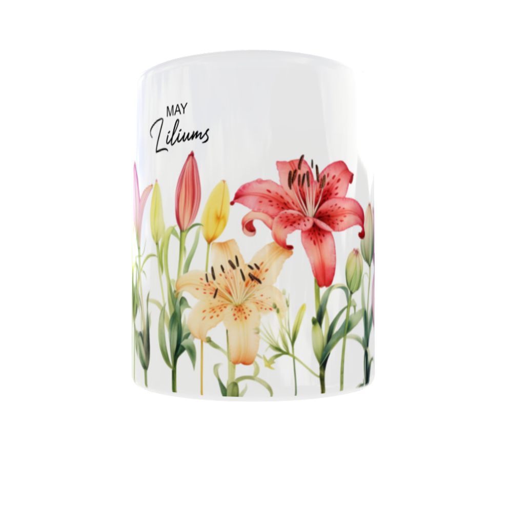 Becher 300ml Sammlung Blumen Pflanzen Monate v5 Mai Lilien