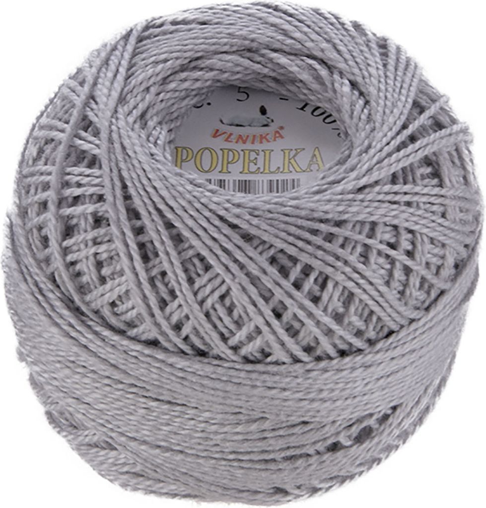 10g Stickgarn / Häkelgarn Popelka 85m 100% Baumwolle Filethäkeln Sticken Häkeln Farbwahl, Farbe:grau