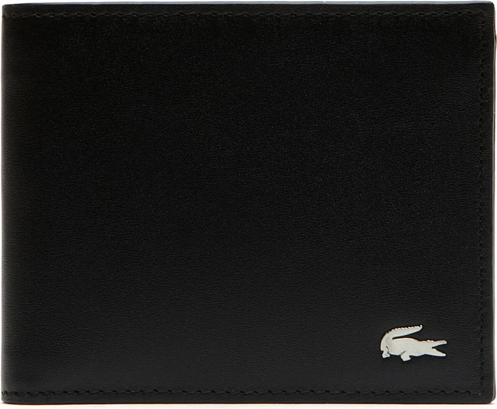 Lacoste Portefeuille 49488691036499 Noir - Cuir Grainé Haute Qualité
