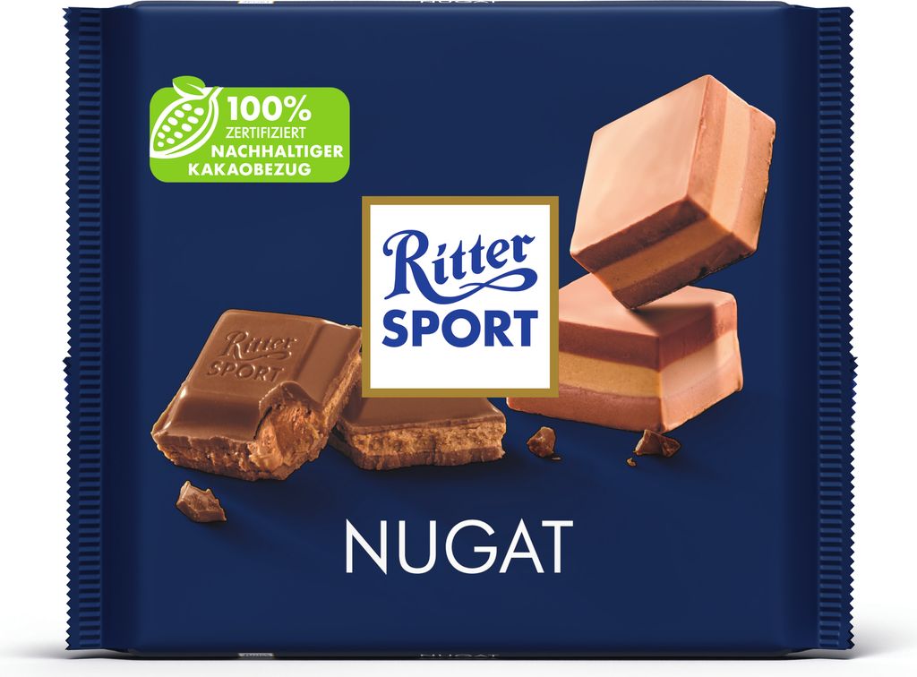 Ritter Sport nugátová mléčná čokoláda s nugátovou náplní Obrázek produktu 
