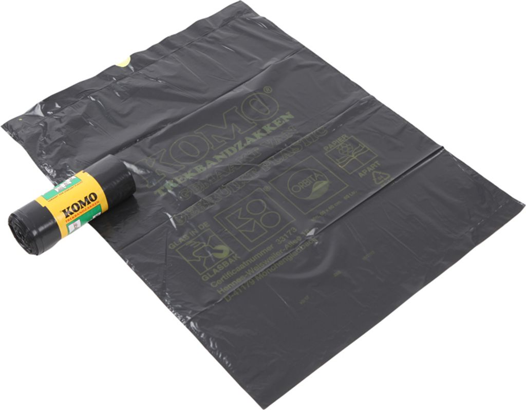 Komo - Müllsack Komo 60L Trekband Roll bei 15st Black | Rollen Sie ein 15 -Stück | 20 Teile