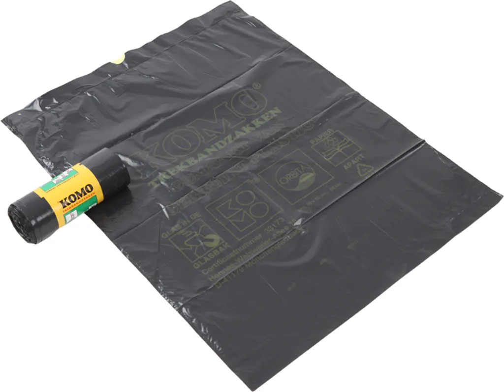 Komo Sac Poubelle 60L Trekband Roll Noir de 15 Pièces Haute Résistance