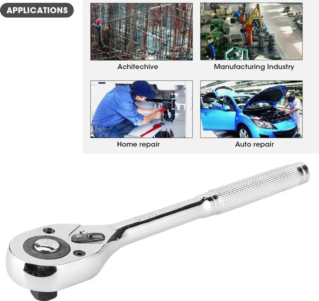 Chiave a Cricchetto Professionale 1/2 Pollice 45 Denti - Sgancio Rapido Cr-V