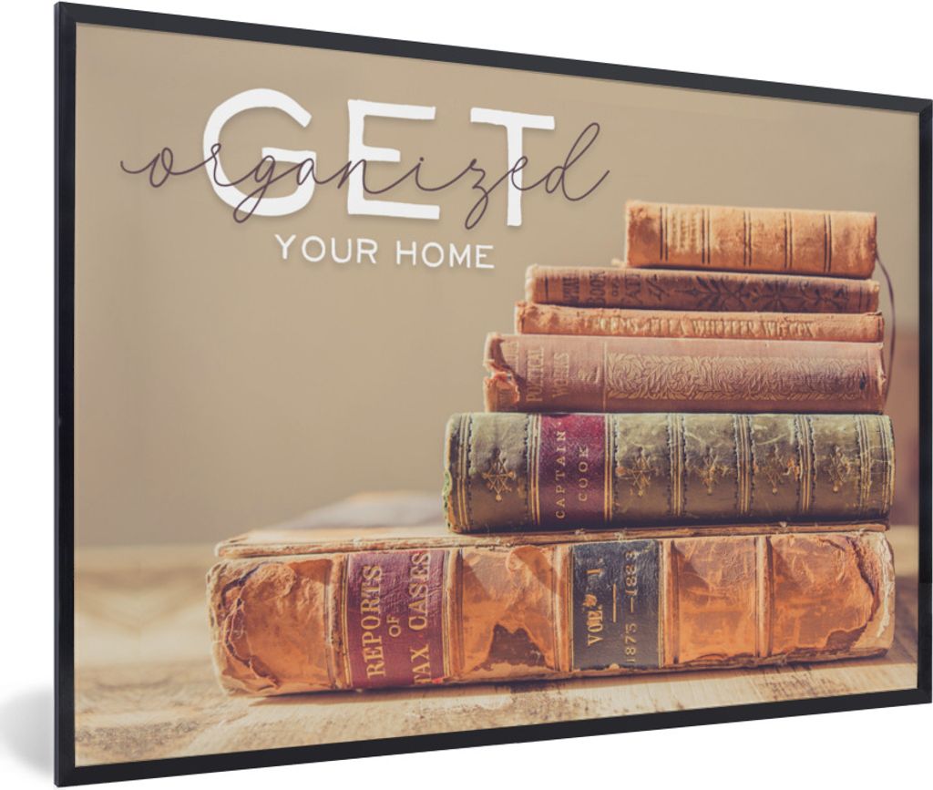 MuchoWow Gerahmtes Poster Sprichwörter - "Bring Ordnung in dein Haus" - Zitate 60x40 cm - Poster mit Schwarzem Bilderrahmen Wandposter Rahmen Fo...