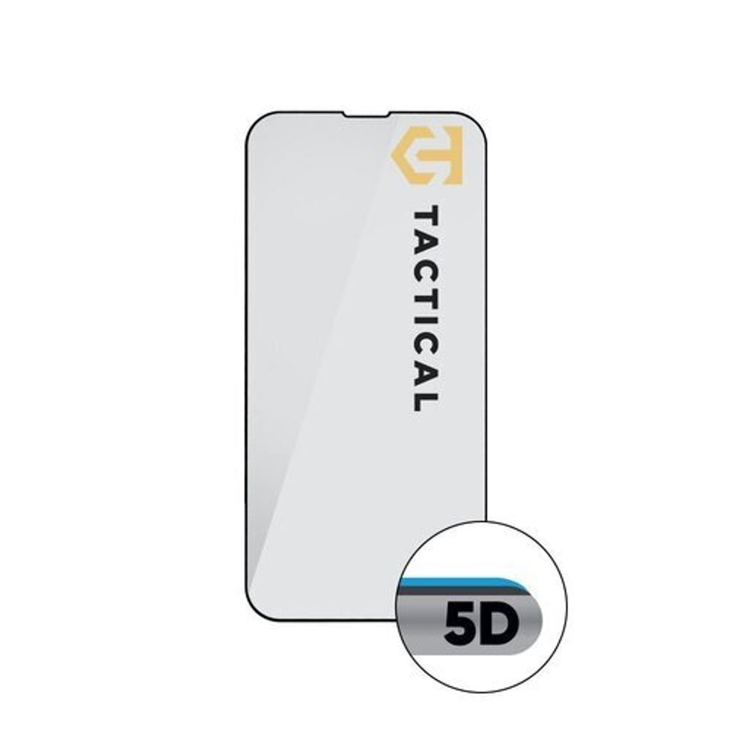 A screen protector for a smartphone, with branding and feature callouts.