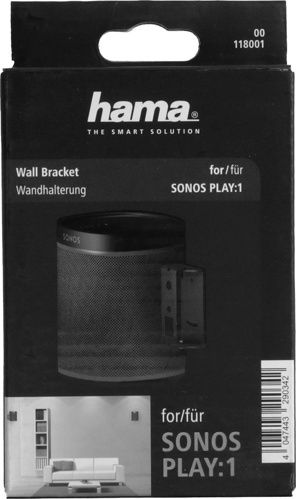 HAMA Wandhalterung Sonos Play1 Tilt Black