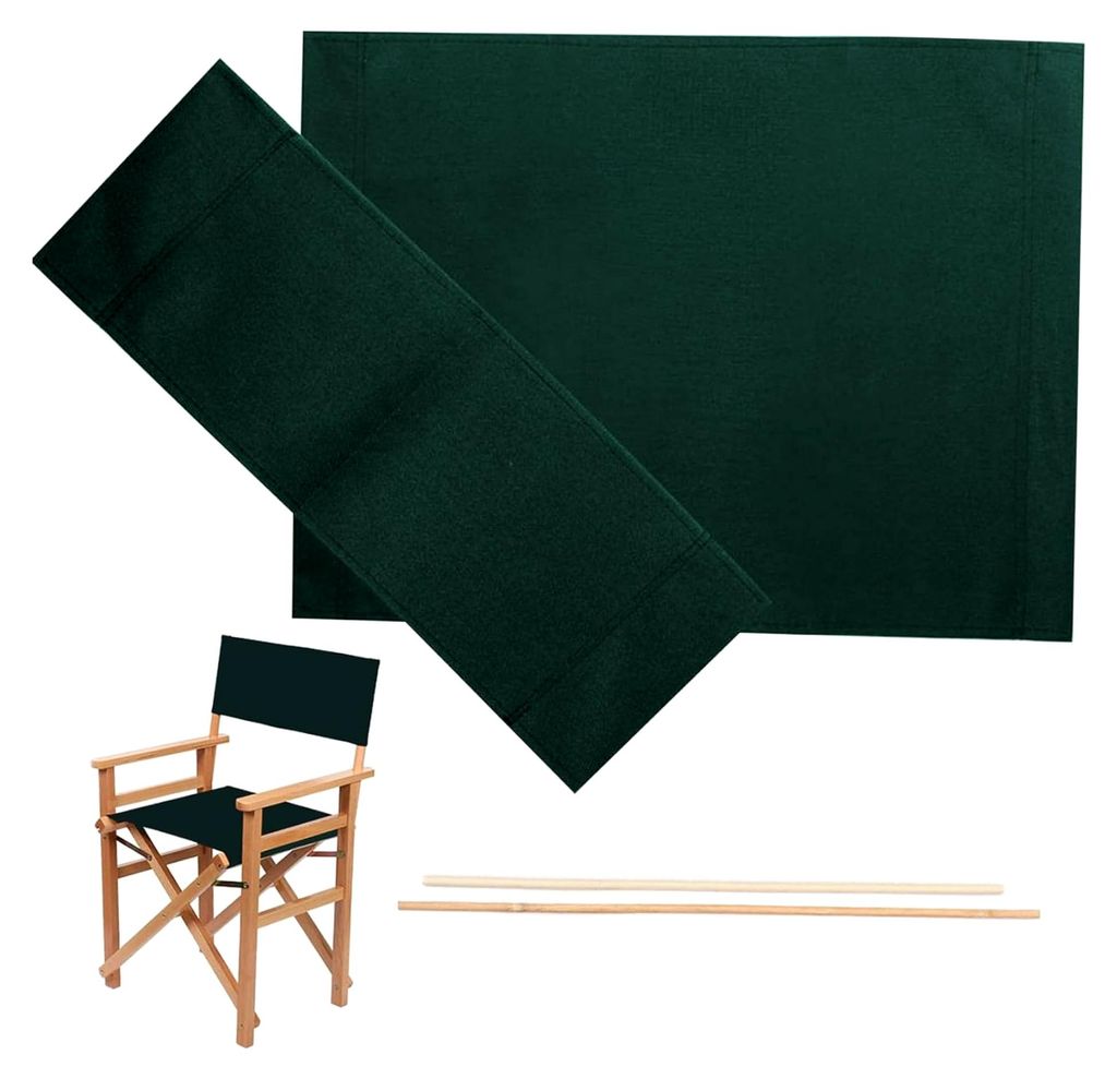 Ersatzbezüge für Direktorenstühle aus Canvas-Stoff mit Holzstab, grün