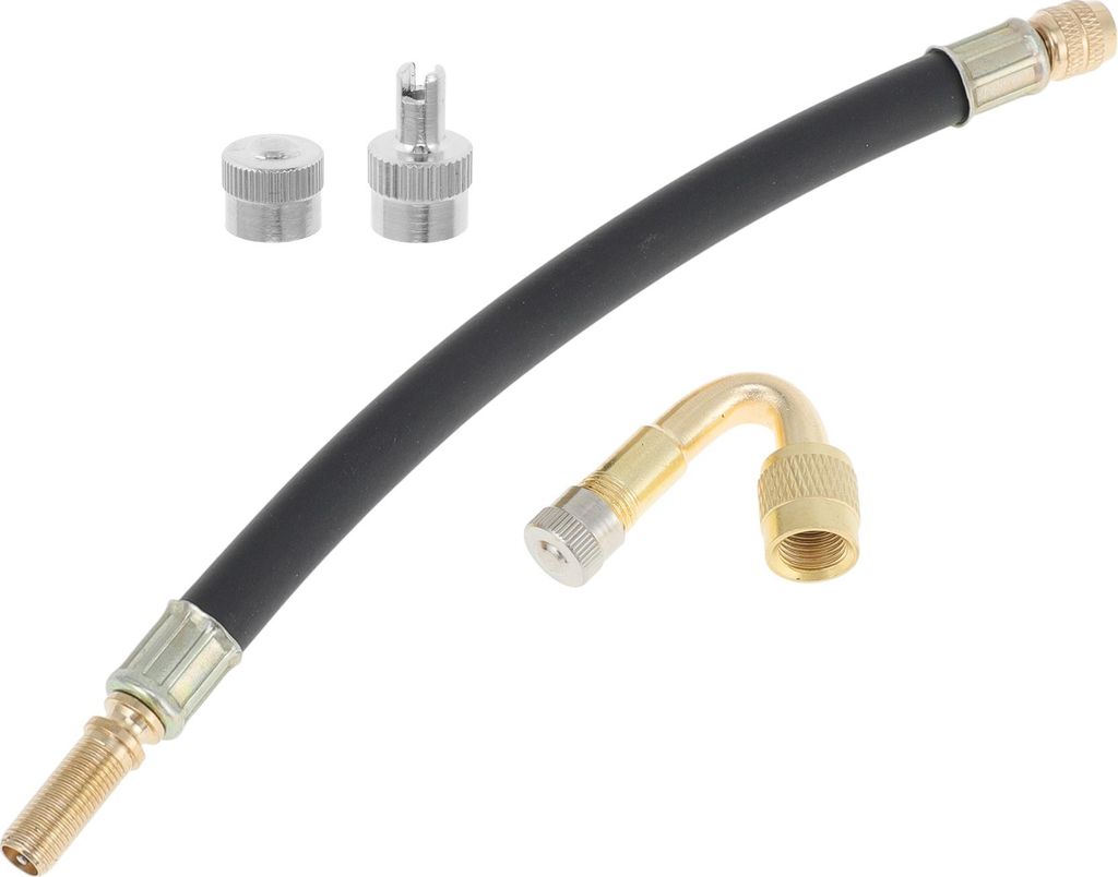 1 Satz 45 Grad Kupfer Reifenventilverlängerung mit universellem Kunststoff 210mm Reifenventilschaftverlängerer für Auto Motorrad Wohnmobil LKW F...